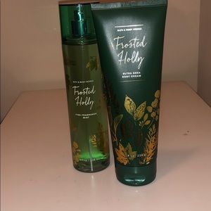 Bath & Body Works frosted holly set spray & cream